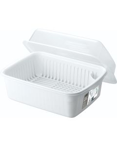 ASVEL DISH DRAINER W/COVER 4308-WHITE