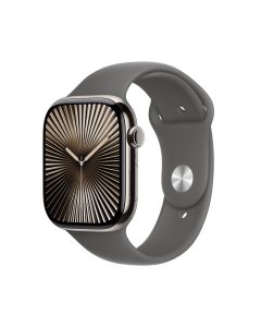 APPLE WATCH SERIES 10 GPS + CELLULAR 46MM NATURAL TITANIUM CASE WITH STONE GREY SPORT BAND - S/M MWY93ZP/A