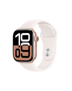 APPLE WATCH SERIES 10 GPS + CELLULAR 42MM ROSE GOLD ALUMINIUM CASE WITH LIGHT BLUSH SPORT BAND - S/M MWX93ZP/A