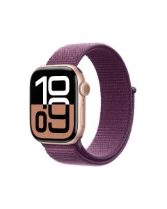 APPLE WATCH SERIES 10 GPS + CELLULAR 42MM ROSE GOLD ALUMINIUM CASE WITH PLUM SPORT LOOP MWXC3ZP/A