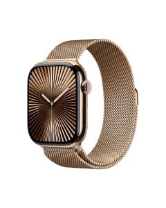 APPLE WATCH SERIES 10 GPS + CELLULAR 46MM GOLD TITANIUM CASE WITH GOLD MILANESE LOOP - S/M MC7T4ZP/A