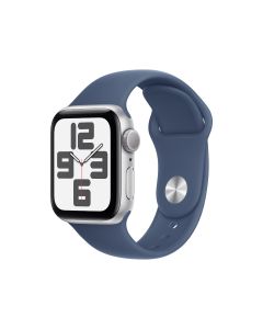 APPLE WATCH SE GPS 40MM SILVER ALUMINIUM CASE WITH DENIM SPORT BAND - S/M MXEC3ZP/A