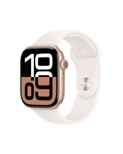 APPLE WATCH SERIES 10 GPS 46MM ROSE GOLD ALUMINIUM CASE WITH LIGHT BLUSH SPORT BAND - S/M MWWT3ZP/A