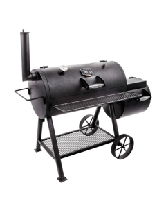 OKLAHOMA JOE'S HIGHLAND 57" OFFSET SMOKER BBQ GRILL WITH GRILL COVER SL-CB15202031 + SL-7208