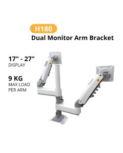 NORTH BAYOU MONITOR ARM H180 - WHITE